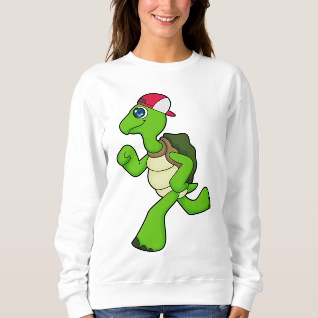 Turtle as Runner with Cap Sweatshirt (Front)