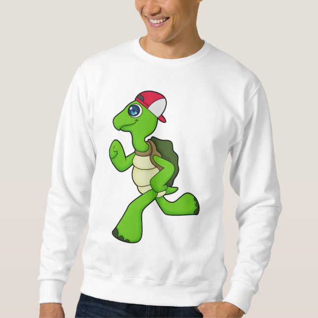Turtle as Runner with Cap Sweatshirt (Front)