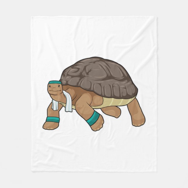 Turtle as Runner with Towel Fleece Blanket (Front)