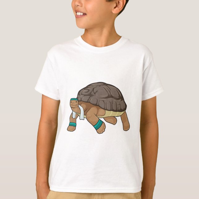 Turtle as Runner with Towel T-Shirt (Front)