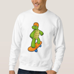Turtle as Skateboarder with Skateboard & Helmet Sweatshirt