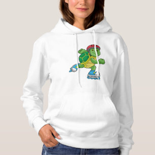 Turtle as Skater with Inline skates & Helmet Hoodie