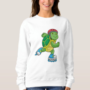 Turtle as Skater with Inline skates & Helmet Sweatshirt