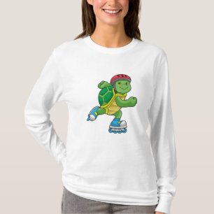 Turtle as Skater with Inline skates & Helmet T-Shirt