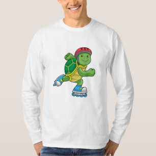 Turtle as Skater with Inline skates & Helmet T-Shirt