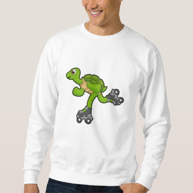 Turtle as Skater with Roller skates Sweatshirt (Front)