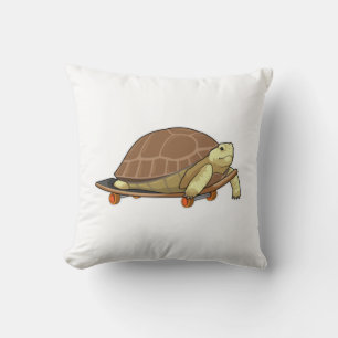Turtle as Skater with Skateboard Cushion
