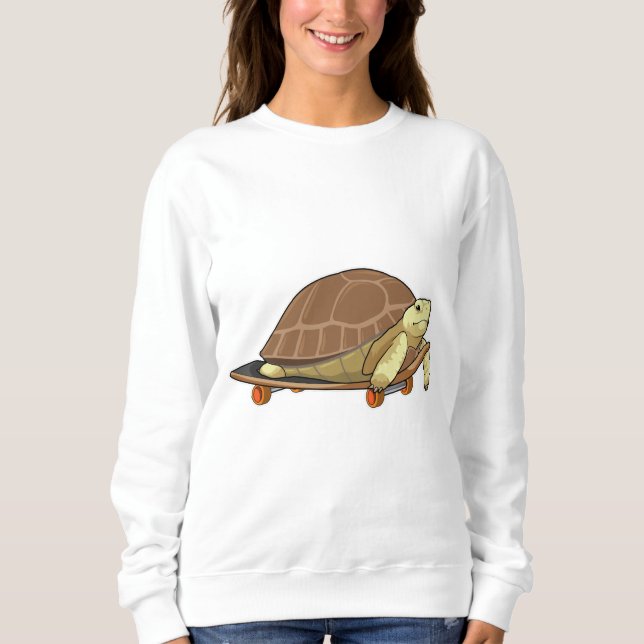 Turtle as Skater with Skateboard Sweatshirt (Front)