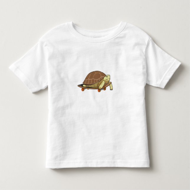 Turtle as Skater with Skateboard Toddler T-Shirt (Front)