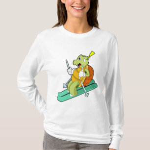 Turtle as Skier with Ski T-Shirt