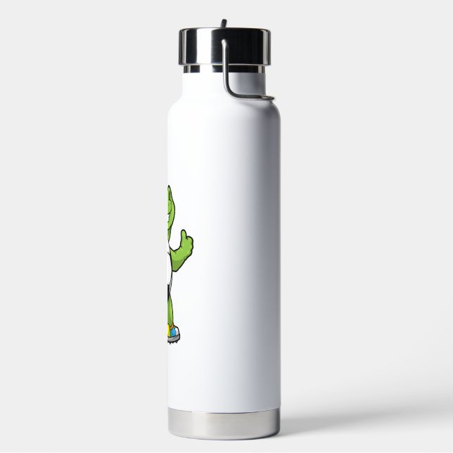 Turtle As Soccer Player With Soccer Ball Water Bottle (Left)