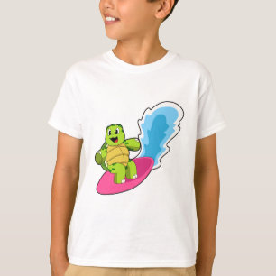 Turtle as Surfer with Surfboard T-Shirt