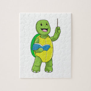Turtle as Teacher with Book & Pointer Jigsaw Puzzle