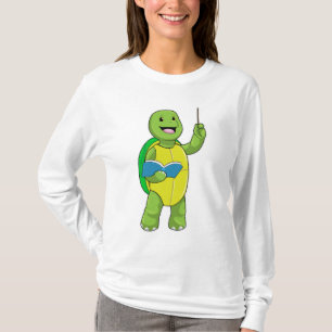 Turtle as Teacher with Book & Pointer T-Shirt