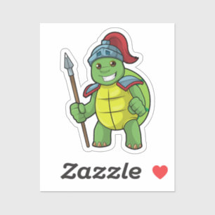 Turtle as Warrior with Spear & Helmet