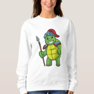 Turtle as Warrior with Spear & Helmet Sweatshirt