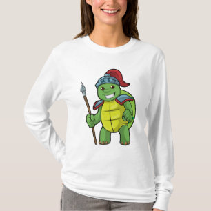 Turtle as Warrior with Spear & Helmet T-Shirt