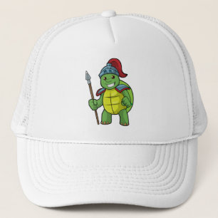 Turtle as Warrior with Spear & Helmet Trucker Hat