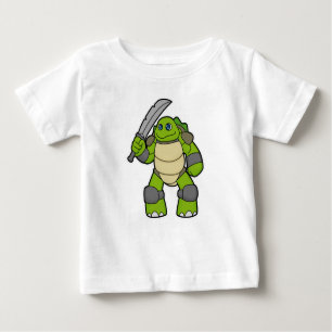 Turtle as Warrior with Sword Baby T-Shirt