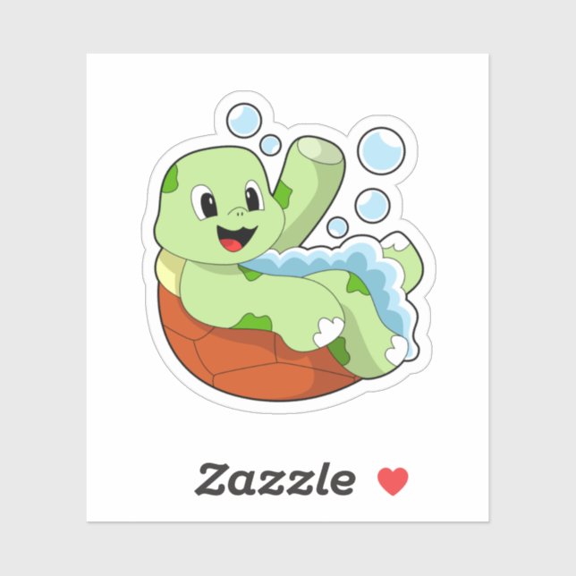 Turtle at Bathing with Foam (Sheet)