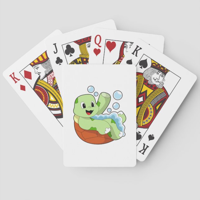 Turtle at Bathing with Foam Playing Cards (Back)