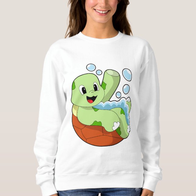Turtle at Bathing with Foam Sweatshirt (Front)