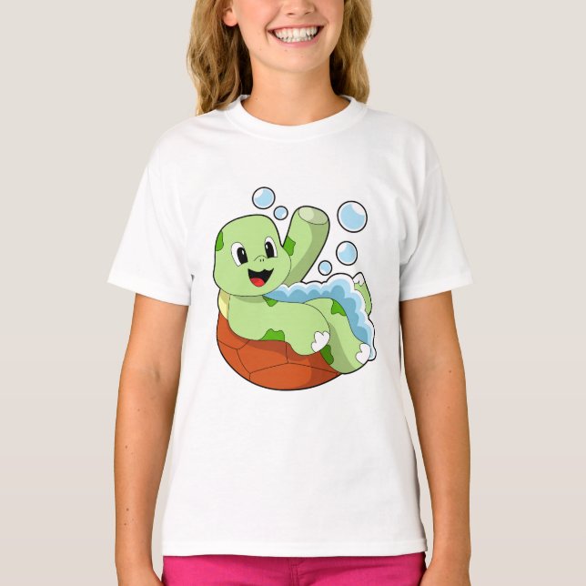 Turtle at Bathing with Foam T-Shirt (Front)