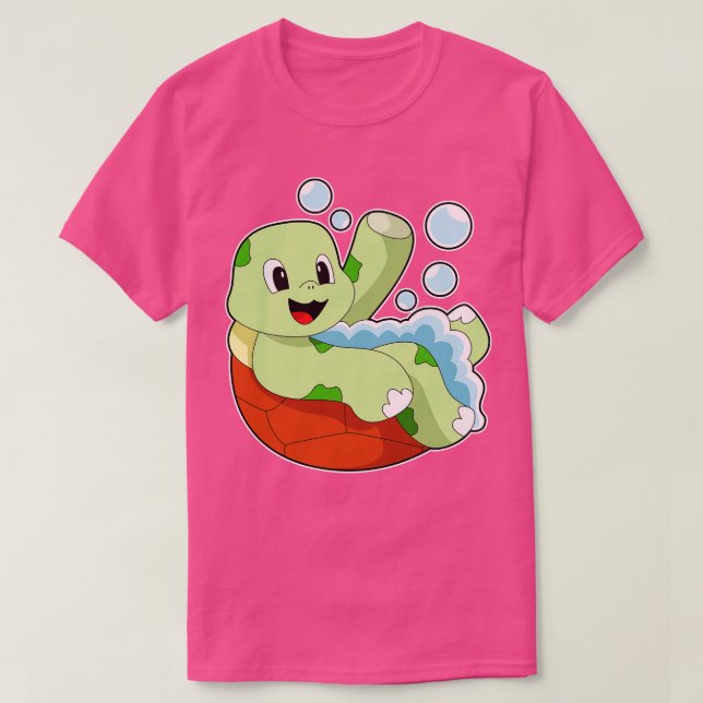 Turtle at Bathing with Foam T-Shirt (Design Front)