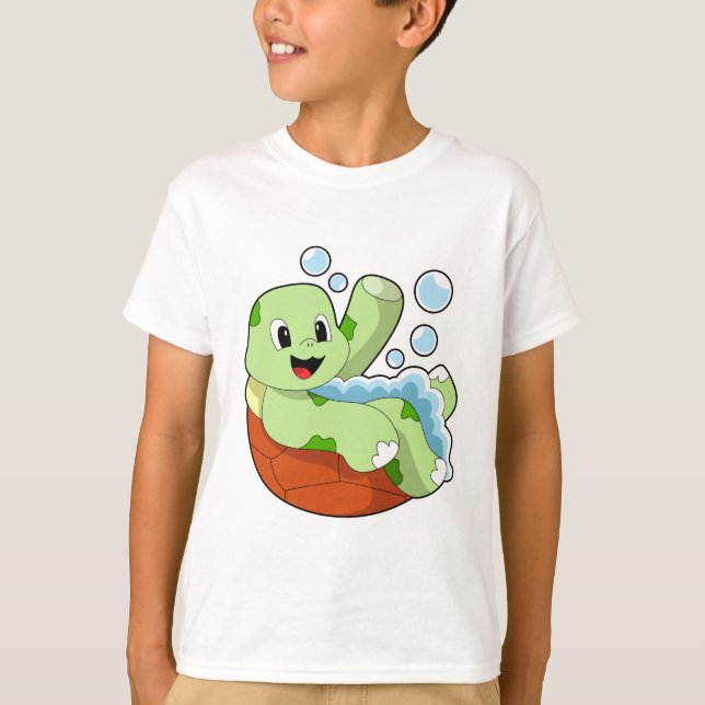Turtle at Bathing with Foam T-Shirt (Front)