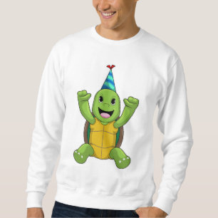 Turtle at Birthday with Party hat Sweatshirt