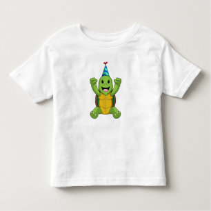 Turtle at Birthday with Party hat Toddler T-Shirt