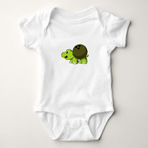 Turtle at Bowling with Bowling ball Baby Bodysuit