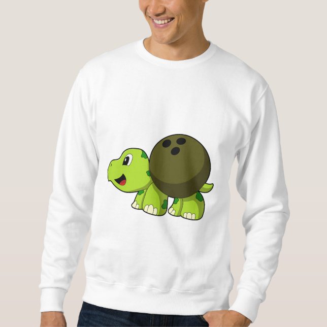 Turtle at Bowling with Bowling ball Sweatshirt (Front)