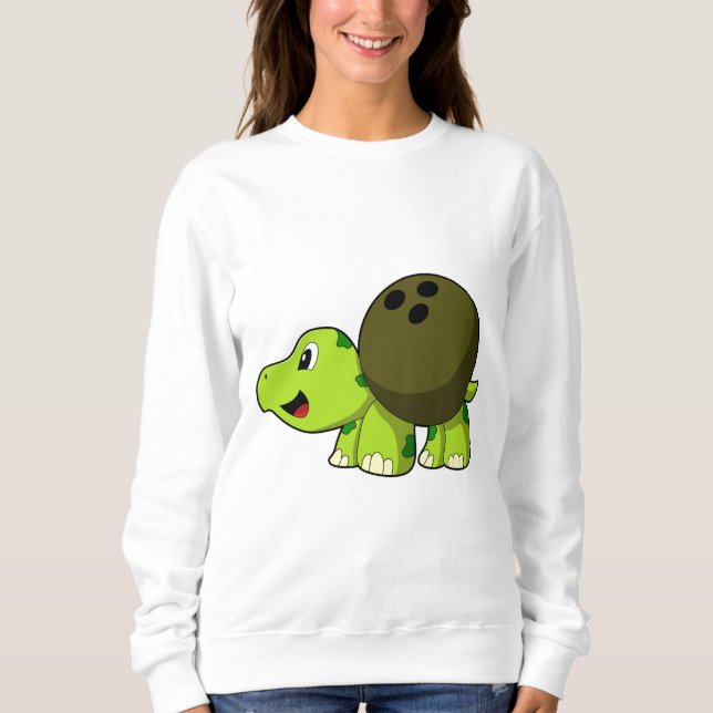 Turtle at Bowling with Bowling ball Sweatshirt (Front)