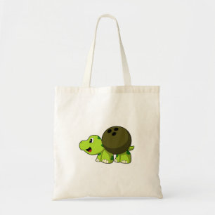 Turtle at Bowling with Bowling ball Tote Bag