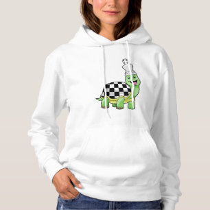 Turtle at Chess with Chess board & King Hoodie