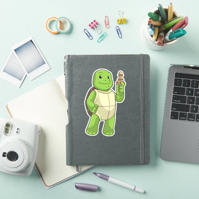 Turtle At Chess With Chess Piece Pawn (iPad Cover)