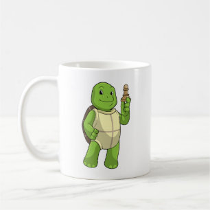 Turtle At Chess With Chess Piece Pawn Coffee Mug