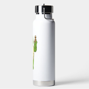 Turtle At Chess With Chess Piece Pawn Water Bottle