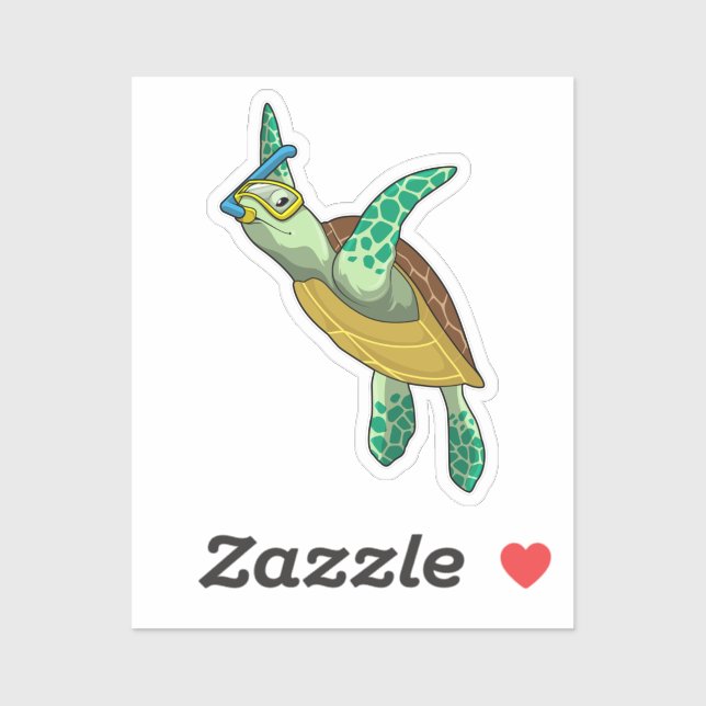 Turtle at Diving with Snorkel (Sheet)