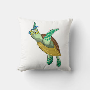 Turtle at Diving with Snorkel Cushion