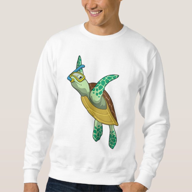 Turtle at Diving with Snorkel Sweatshirt (Front)