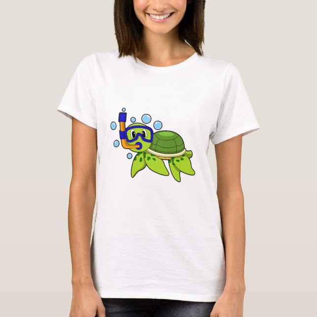 Turtle at Diving with Snorkel T-Shirt (Front)