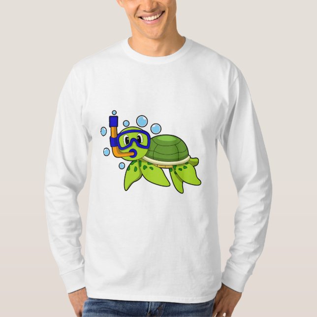 Turtle at Diving with Snorkel T-Shirt (Front)