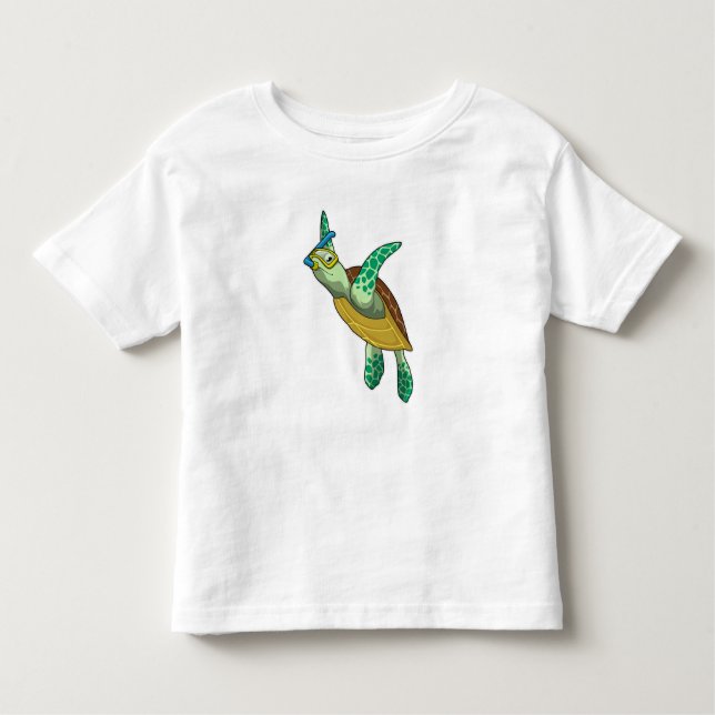 Turtle at Diving with Snorkel Toddler T-Shirt (Front)