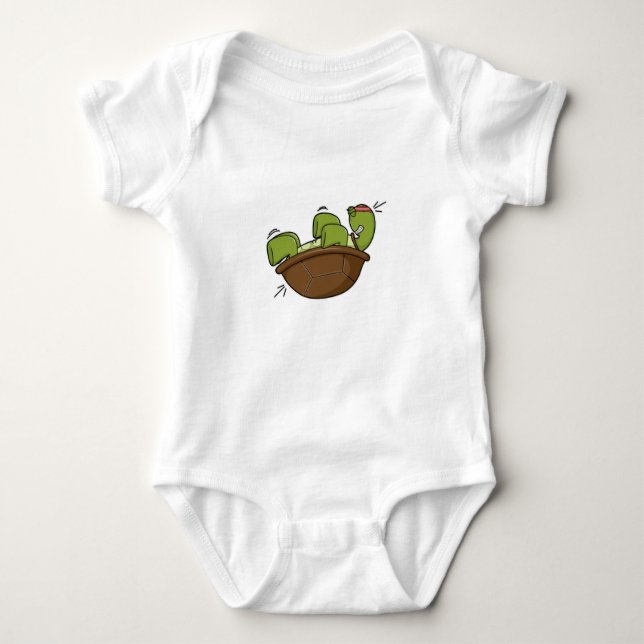 Turtle at Exercise for Abdominla muscles Baby Bodysuit (Front)