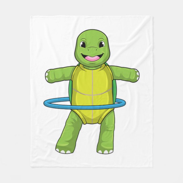 Turtle at Fitness with Fitness tires Fleece Blanket (Front)