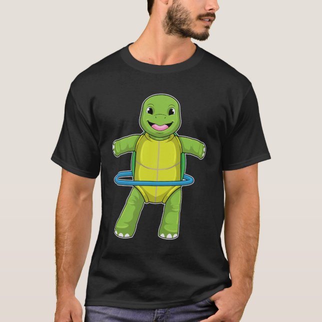 Turtle at Fitness with Fitness tires T-Shirt (Front)