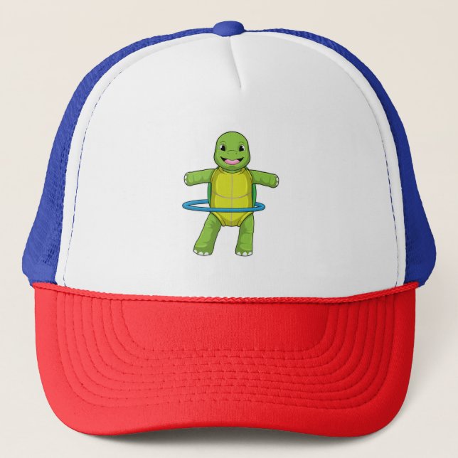 Turtle at Fitness with Fitness tires Trucker Hat (Front)