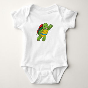 Turtle at Flying with Rocket Baby Bodysuit